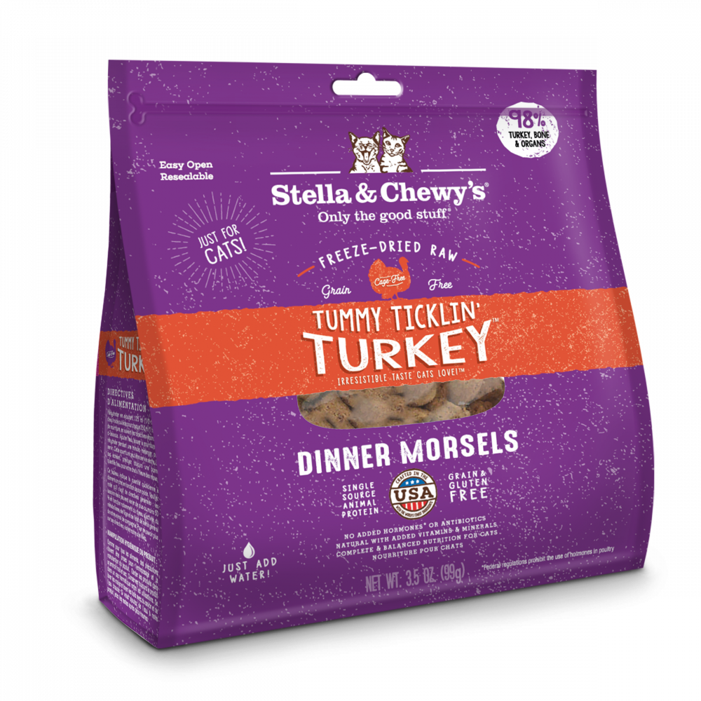 
                  
                    Stella & Chewy's Tummy Ticklin' Turkey Dinner Morsels Grain Free Freeze Dried Raw Cat Food
                  
                