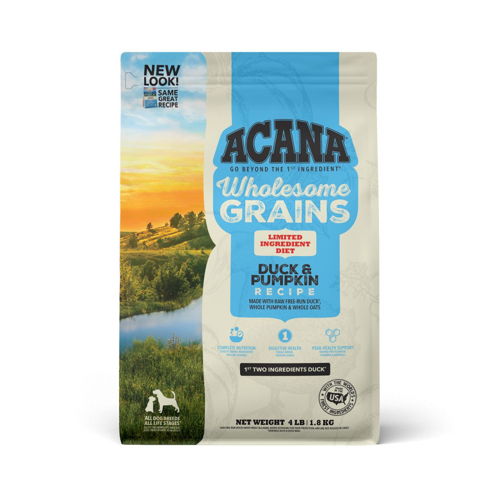 
                  
                    ACANA Wholesome Grains, Duck & Pumpkin Recipe, Limited Ingredient Diet Dry Dog Food
                  
                