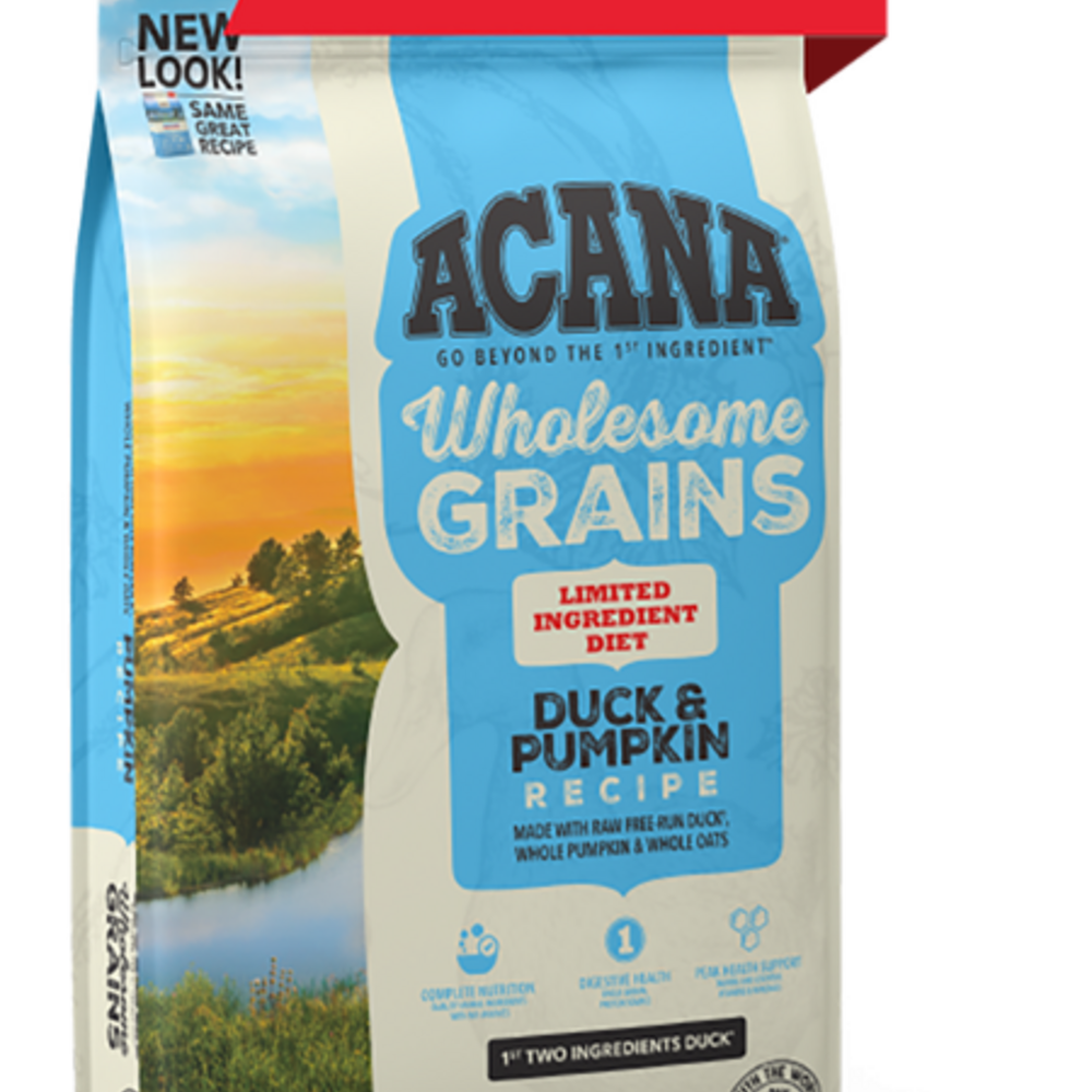 ACANA Wholesome Grains, Duck & Pumpkin Recipe, Limited Ingredient Diet Dry Dog Food