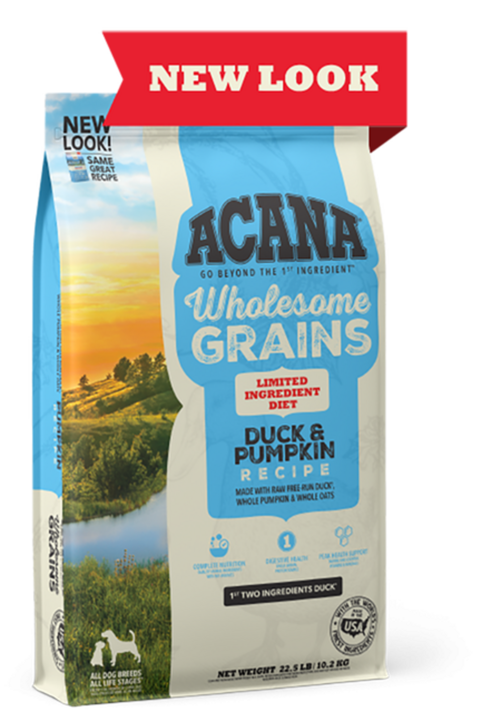 ACANA Wholesome Grains, Duck & Pumpkin Recipe, Limited Ingredient Diet Dry Dog Food