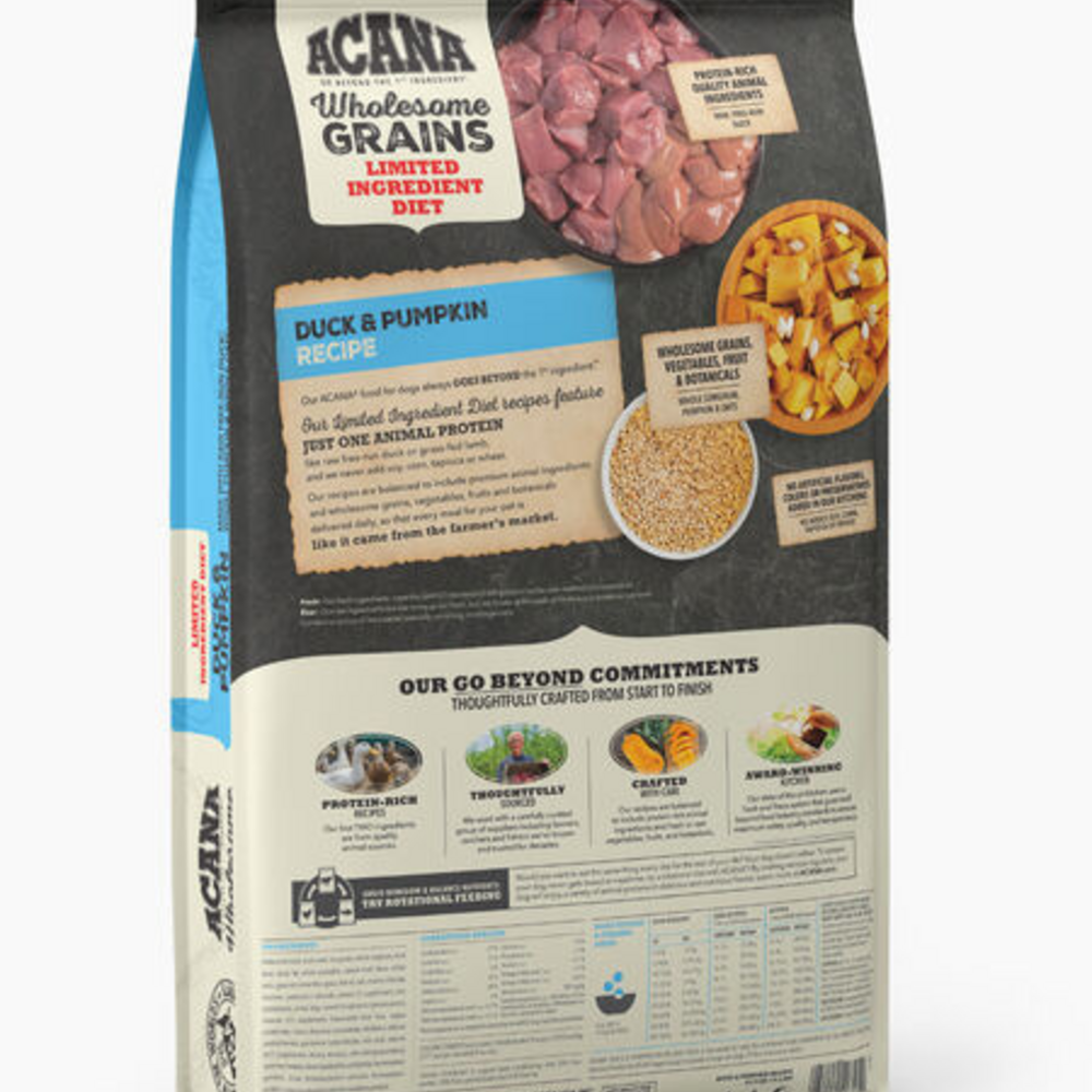 
                  
                    ACANA Wholesome Grains, Duck & Pumpkin Recipe, Limited Ingredient Diet Dry Dog Food
                  
                