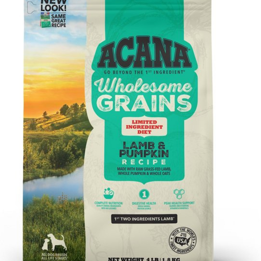 
                  
                    ACANA Wholesome Grains, Lamb & Pumpkin Recipe, Limited Ingredient Diet Dry Dog Food
                  
                