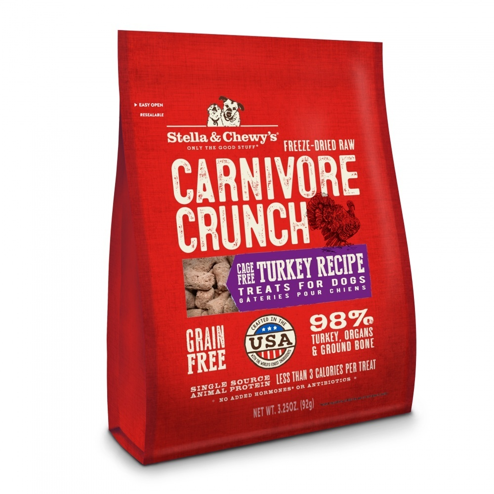 Stella & Chewy's Carnivore Crunch Grain Free Turkey Recipe Freeze Dried Raw Dog Treats