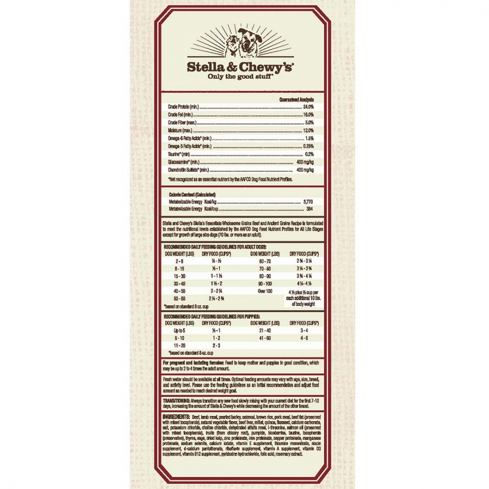 
                  
                    Stella & Chewy's Stella's Essentials Kibble Grass Fed Beef & Wholesome Grains Recipe Dry Dog Food
                  
                