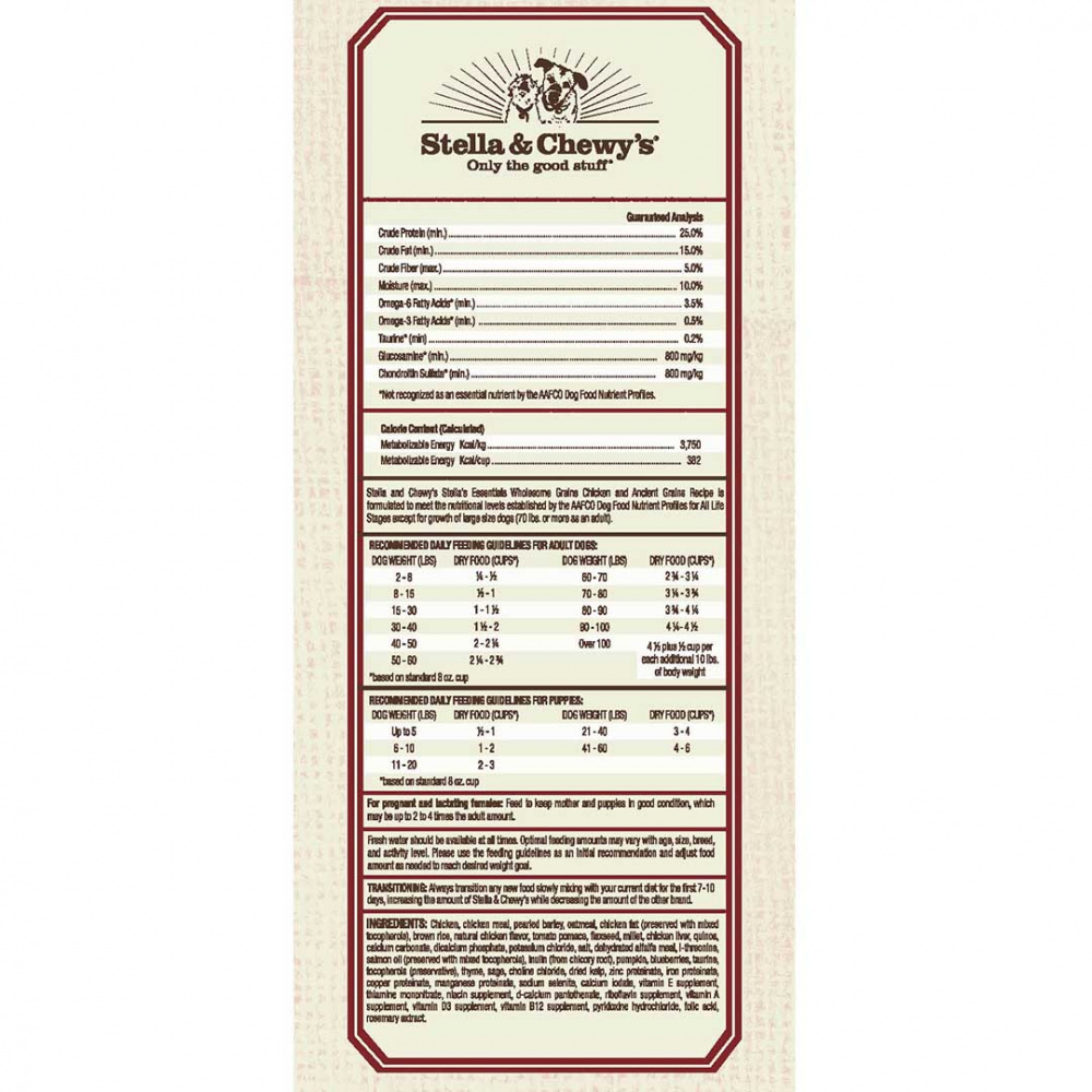 
                  
                    Stella & Chewy's Stella's Essentials Kibble Cage Free Chicken & Wholesome Grains Recipe Dry Dog Food
                  
                