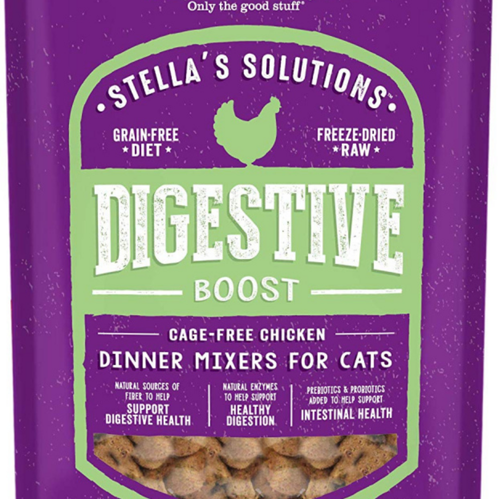 Stella & Chewy's Solutions Digestive Boost Cage Free Chicken Cat Food Dinner Mixers