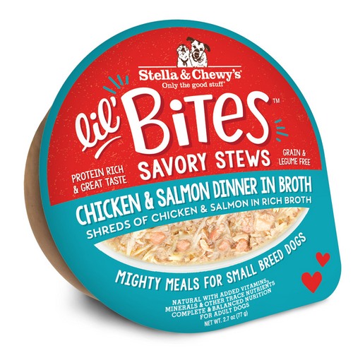 Stella & Chewy's Lil Bites Savory Stews for Small Breeds Chicken & Salmon Dinner in Broth
