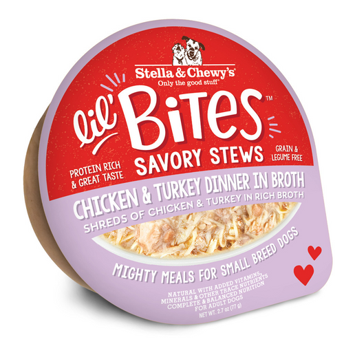 Stella & Chewy's Lil Bites Savory Stews for Small Breeds Chicken & Turkey Dinner in Broth