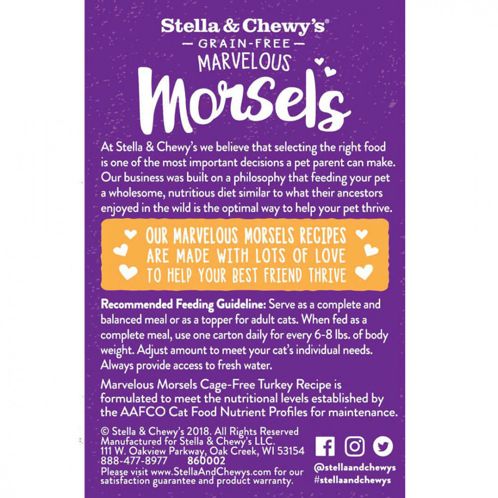 
                  
                    Stella & Chewy's Marvelous Morsels Cage Free Turkey Recipe Wet Cat Food
                  
                