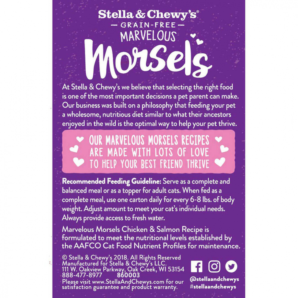 
                  
                    Stella & Chewy's Marvelous Morsels Chicken & Salmon Medley Recipe Wet Cat Food
                  
                