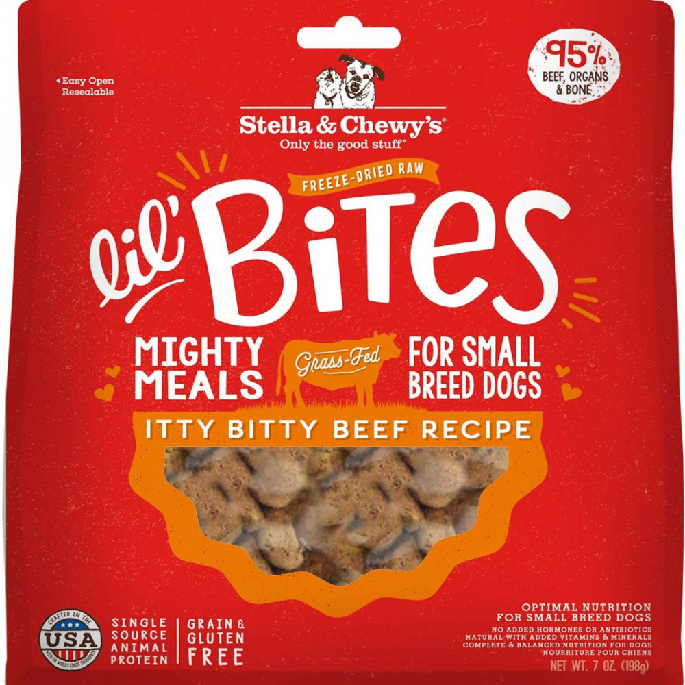 Stella & Chewy's Lil' Bites Itty Bitty Beef Recipe Freeze Dried Raw Small Breed Dog Food