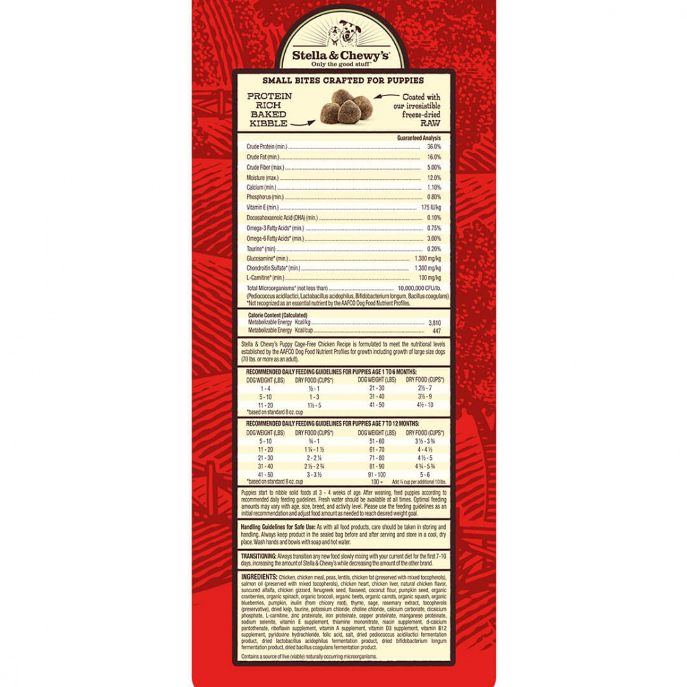 Stella & Chewy's Raw Coated Kibble Cage Free Chicken Recipe Puppy Dry Dog Food