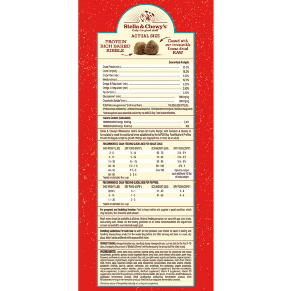 
                  
                    Stella & Chewy's Raw Coated Kibble With Wholesome Grains Grass Fed Lamb Recipe Dry Dog Food
                  
                