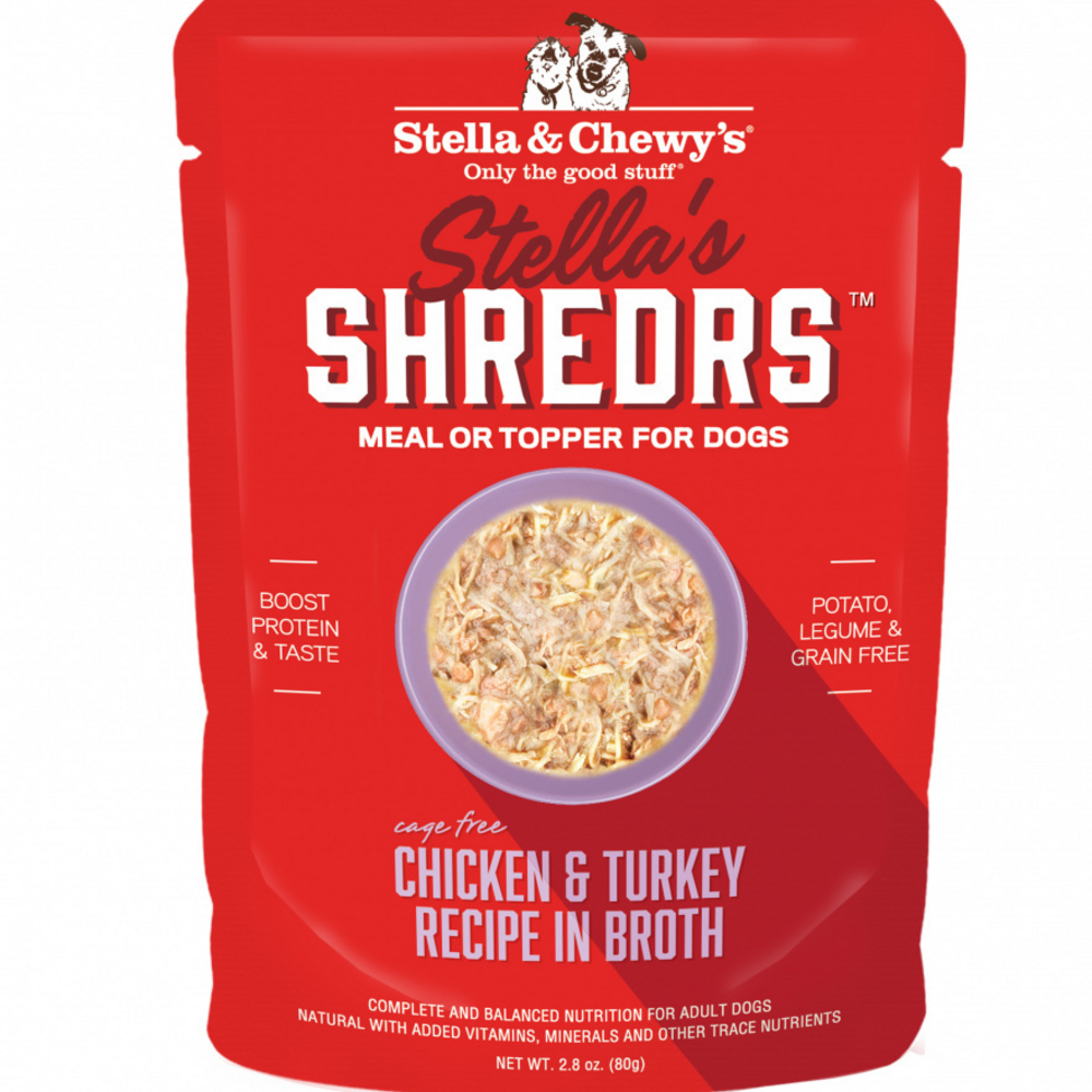 Stella & Chewys Stellas Shredrs Cage Free Chicken and Turkey Recipe in Broth