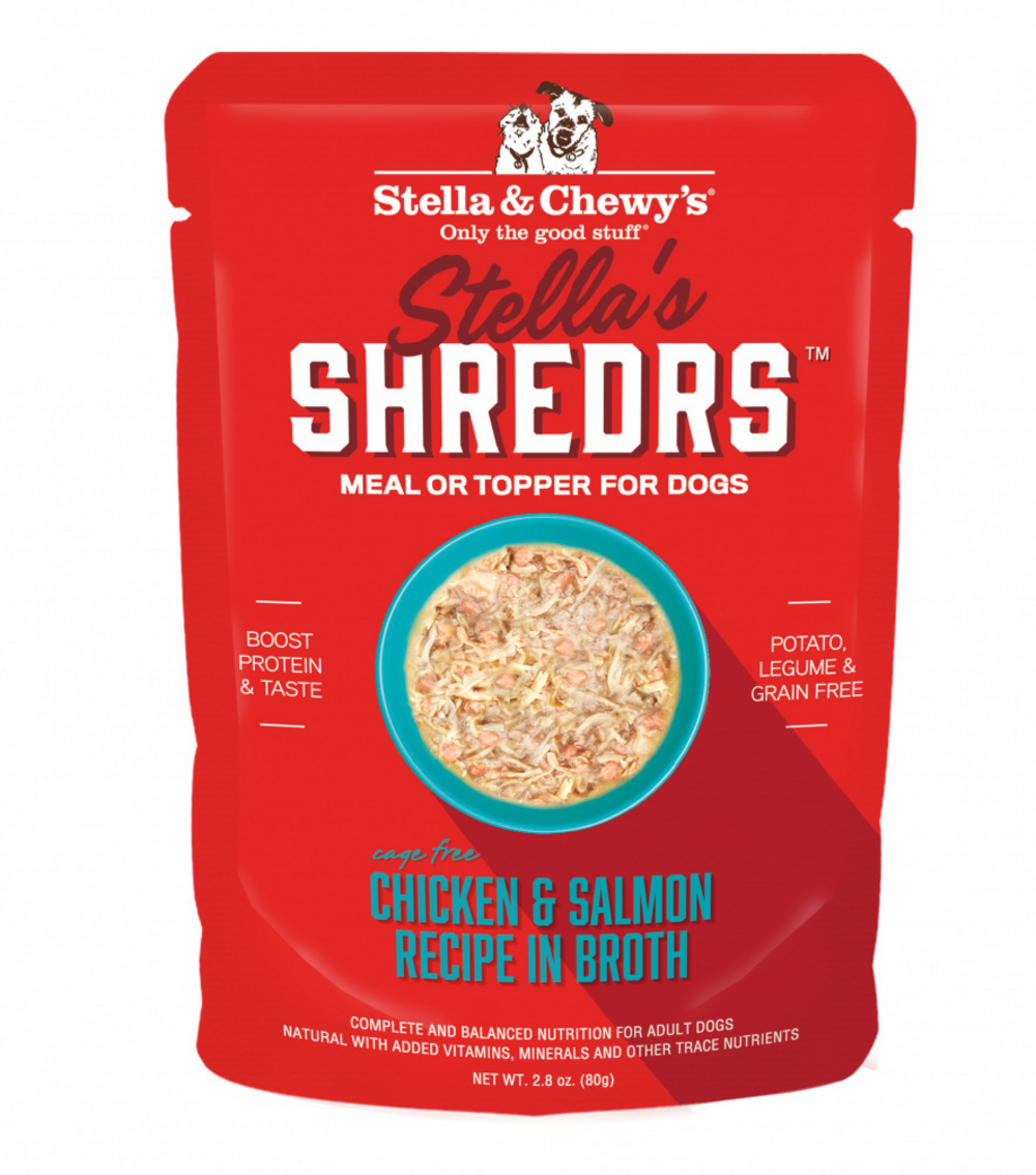 Stella & Chewys Stellas Shredrs Cage Free Chicken & Salmon Recipe in Broth