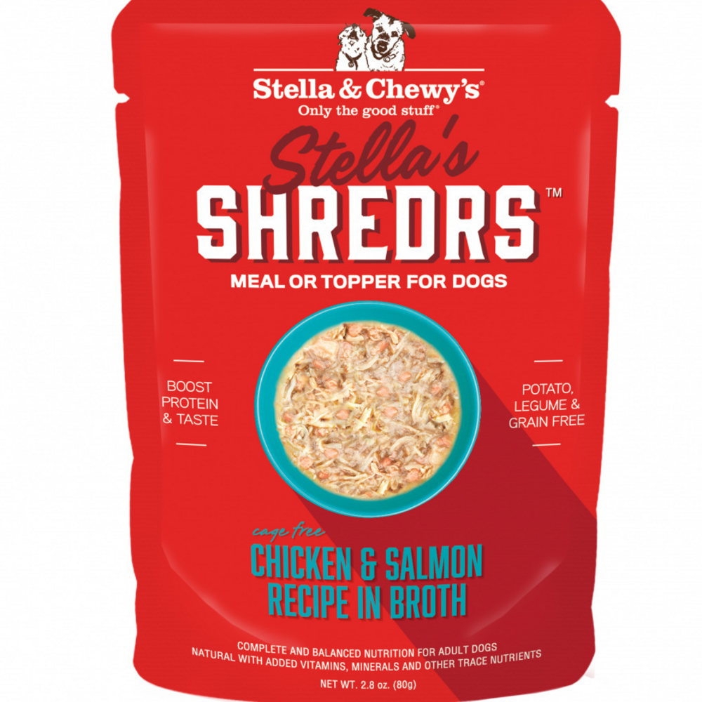 Stella & Chewys Stellas Shredrs Cage Free Chicken & Salmon Recipe in Broth