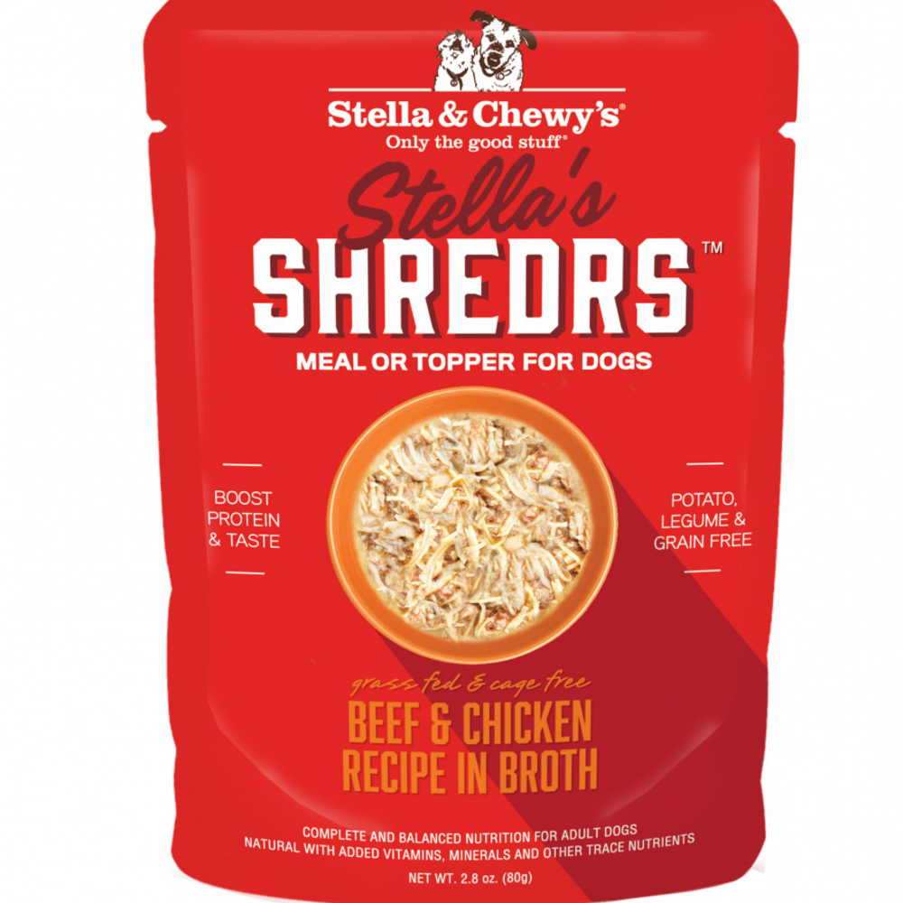 
                  
                    Stella & Chewys Stellas Shredrs Grass Fed and Cage Free Beef and Chicken Recipe in Broth
                  
                