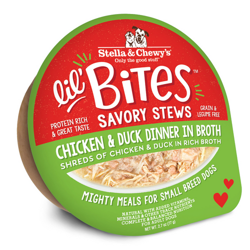 Stella & Chewy's Lil Bites Savory Stews for Small Breeds Chicken & Duck Dinner in Broth