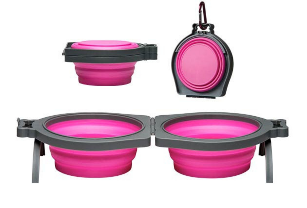 
                  
                    Loving Pets Pink Bella Roma Travel Double Diner Bowl
                  
                