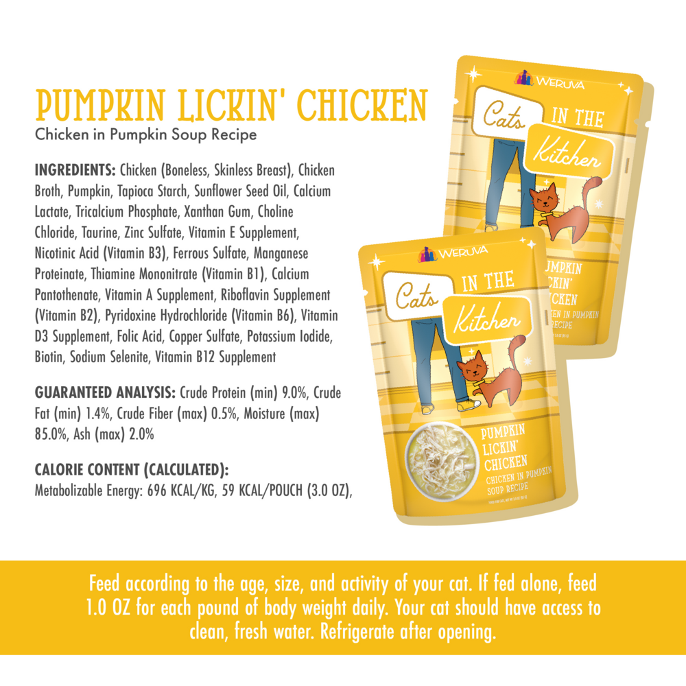 
                  
                    Weruva Cats In the Kitchen Pumpkin Lickin Chicken Pouches Wet Cat Food
                  
                