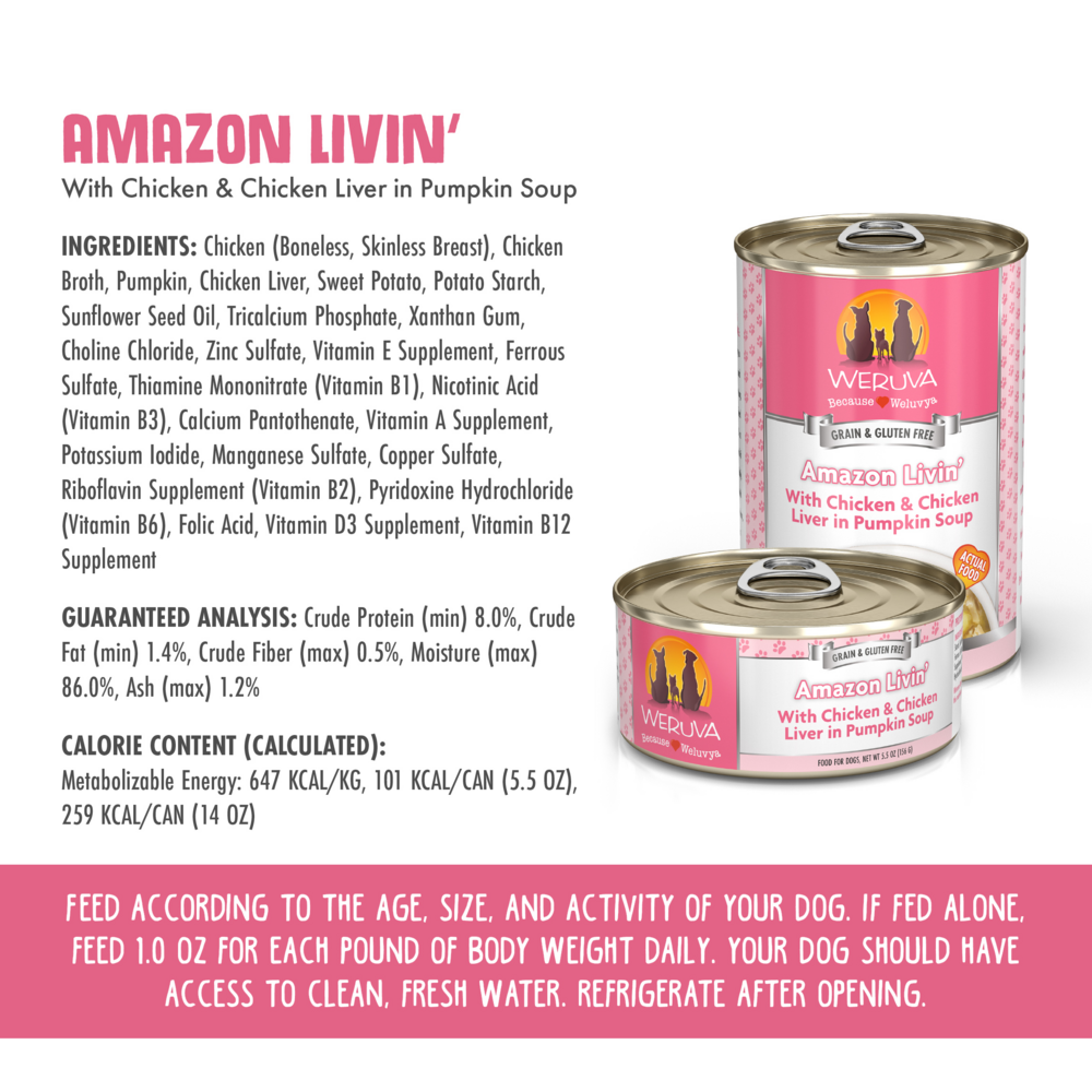 
                  
                    Weruva Amazon Liver with Chicken, Chicken Liver & Pumpkin Soup Canned Dog Food
                  
                