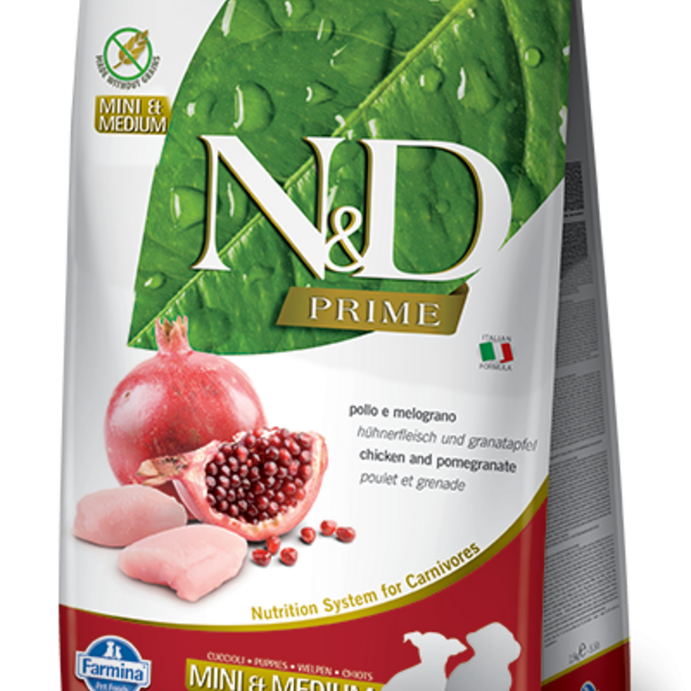 
                  
                    Farmina N&D Prime Natural & Delicious Grain Free Mini & Medium Puppy Chicken & Pomegranate Dry Dog Food
                  
                