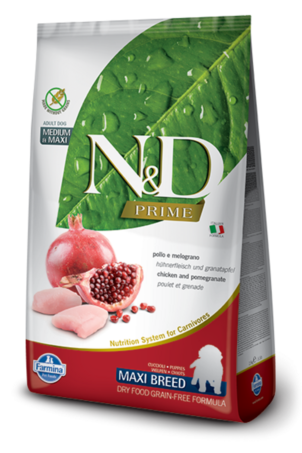 Farmina N&D Natural and Delicious Grain Free Maxi Puppy Chicken & Pomegranate Dry Dog Food