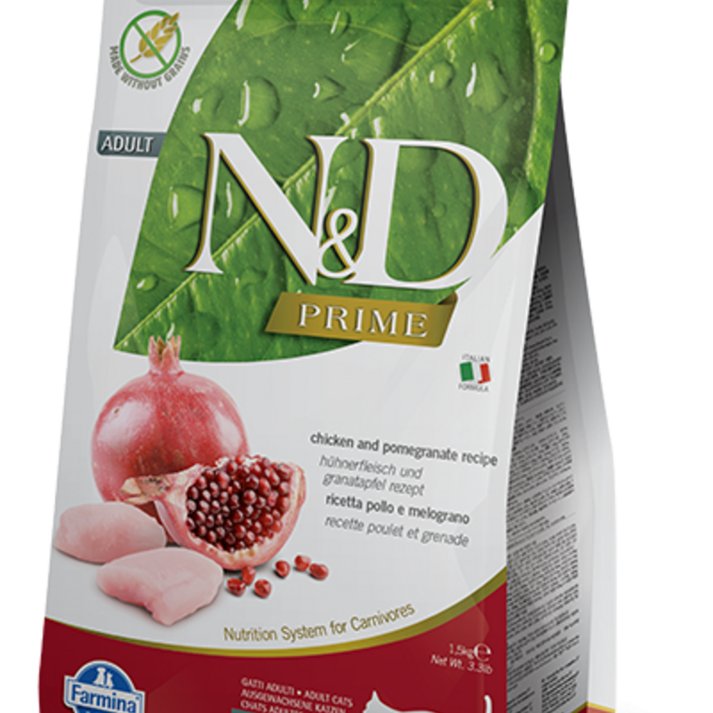 
                  
                    Farmina Prime N&D Natural & Delicious Grain Free Adult Chicken & Pomegranate Dry Cat Food
                  
                