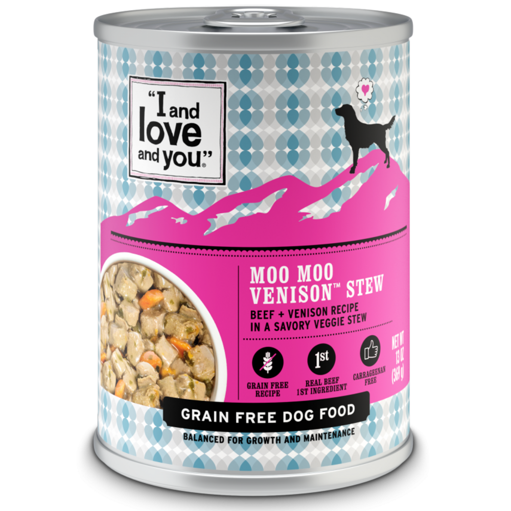 I And Love And You Grain Free Moo Moo Venison Stew Canned Dog Food