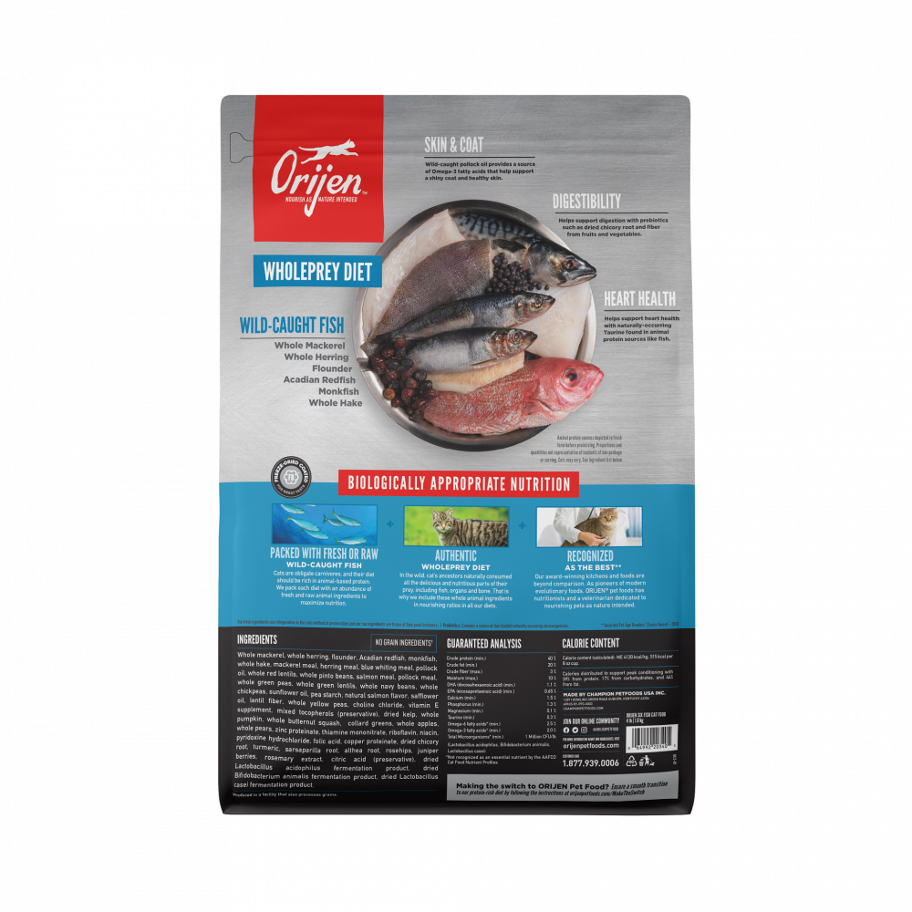 
                  
                    ORIJEN Grain Free Six Fish Dry Cat Food
                  
                