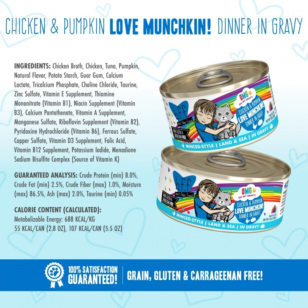 
                  
                    Weruva BFF Oh My Gravy Love Munchkin Grain Free Chicken & Pumpkin in Gravy Canned Cat Food
                  
                