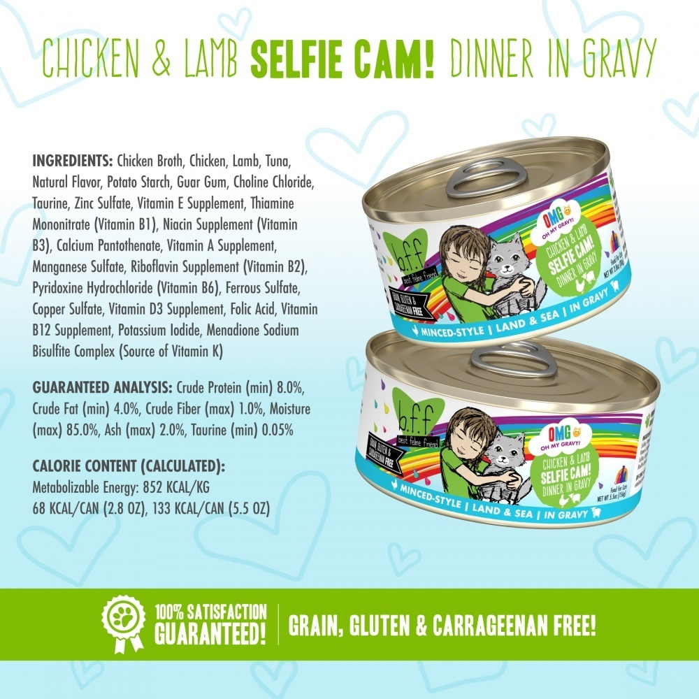 
                  
                    Weruva BFF Oh My Gravy Selfie Cam Grain Free Chicken & Lamb in Gravy Canned Cat Food
                  
                