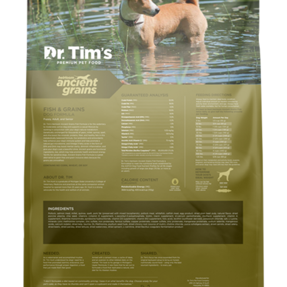 Dr. Tim's Heirloom Ancient Grains Fish Recipe Dry Dog Food