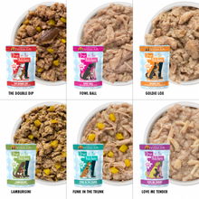 Load image into Gallery viewer, Weruva Dogs in the Kitchen Grain Free Pooch Pouch Party! Variety Pack Wet Dog Food Pouches