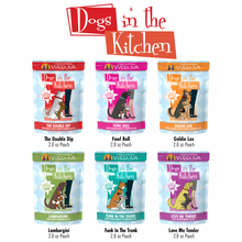 Load image into Gallery viewer, Weruva Dogs in the Kitchen Grain Free Pooch Pouch Party! Variety Pack Wet Dog Food Pouches