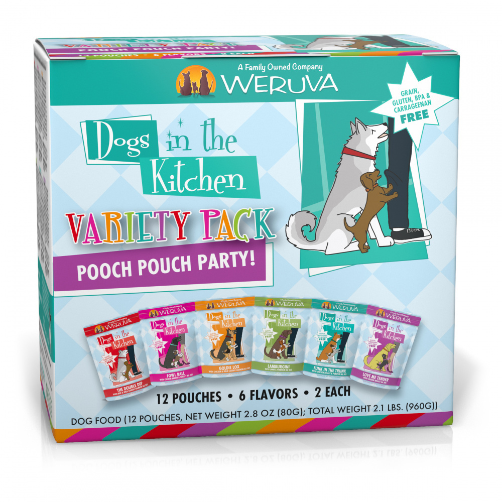 
                  
                    Weruva Dogs in the Kitchen Grain Free Pooch Pouch Party! Variety Pack Wet Dog Food Pouches
                  
                