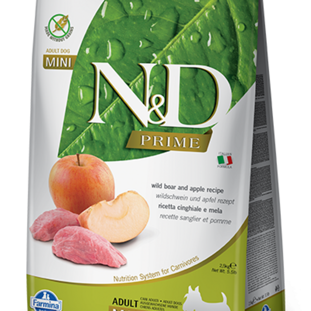 
                  
                    Farmina N&D Natural & Delicious Grain Free Mini Adult Wild Boar & Apple Dry Dog Food
                  
                