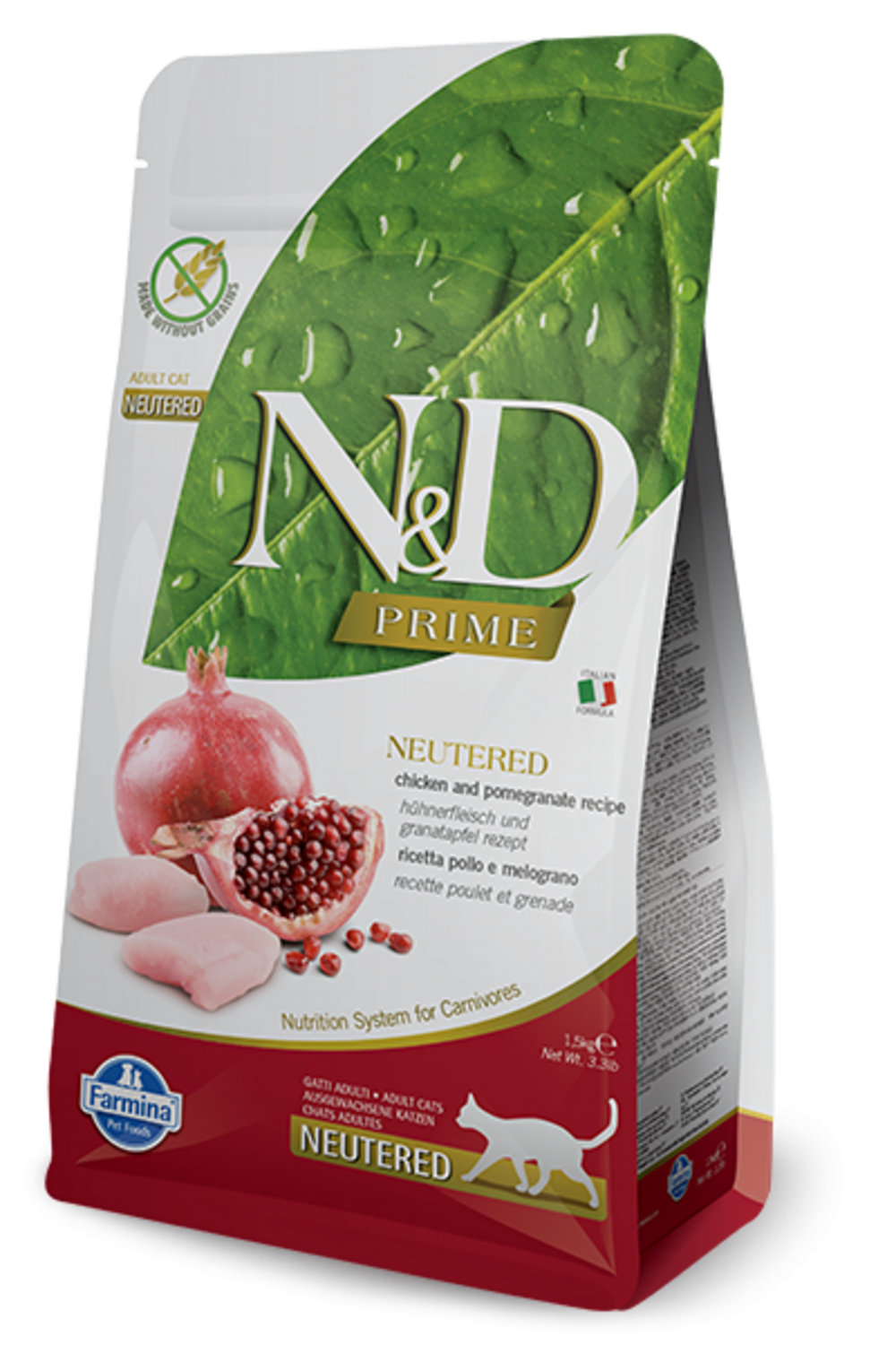 Farmina Prime N&D Natural & Delicious Grain Free Chicken & Pomegranate Neutered Adult Dry Cat Food