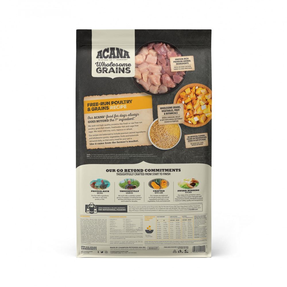 
                  
                    ACANA Wholesome Grains Free-Run Poultry & Grains Recipe Dry Dog Food
                  
                