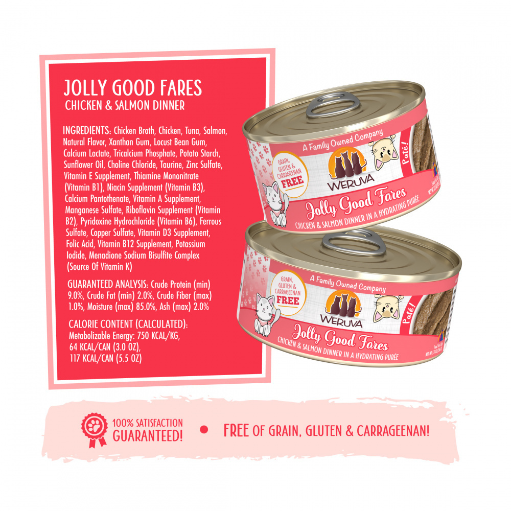 
                  
                    Weruva Classic Cat Pate Jolly Good Fares with Chicken & Salmon Canned Cat Food
                  
                