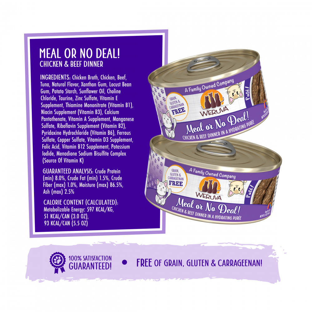 
                  
                    Weruva Classic Cat Pate Meal or No Deal! with Chicken & Beef Canned Cat Food
                  
                