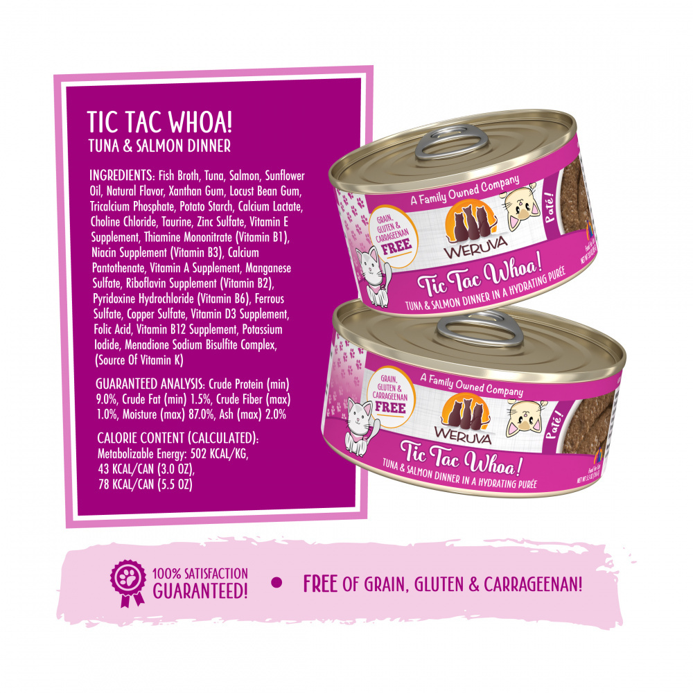 
                  
                    Weruva Classic Cat Pate Tic Tac Whoa! With Tuna & Salmon Canned Cat Food
                  
                