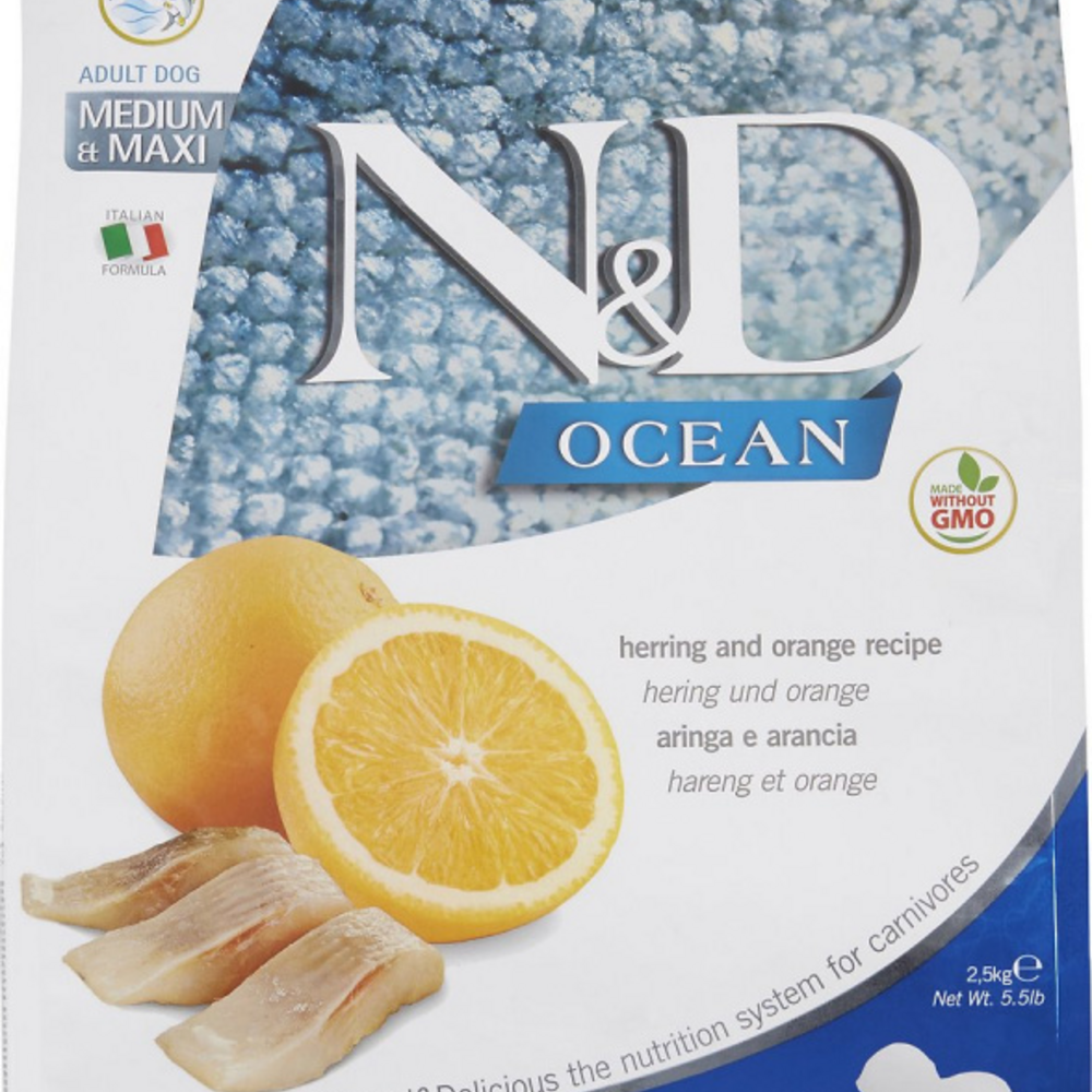 Farmina N&D Ocean Canine Herring & Orange Adult Medium & Maxi Dry Dog Food