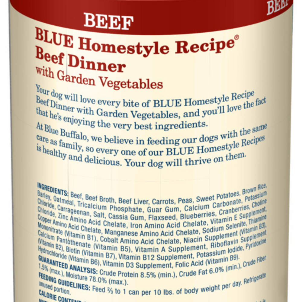 
                  
                    Blue Buffalo Homestyle Recipe Adult Beef Dinner with Garden Vegetables Canned Dog Food
                  
                