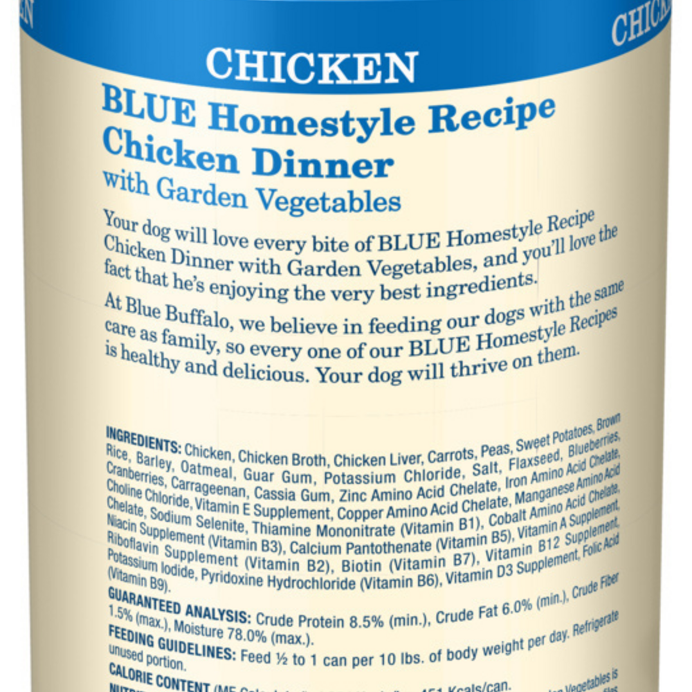 
                  
                    Blue Buffalo Homestyle Recipe Adult Chicken Dinner with Garden Vegetables Canned Dog Food
                  
                