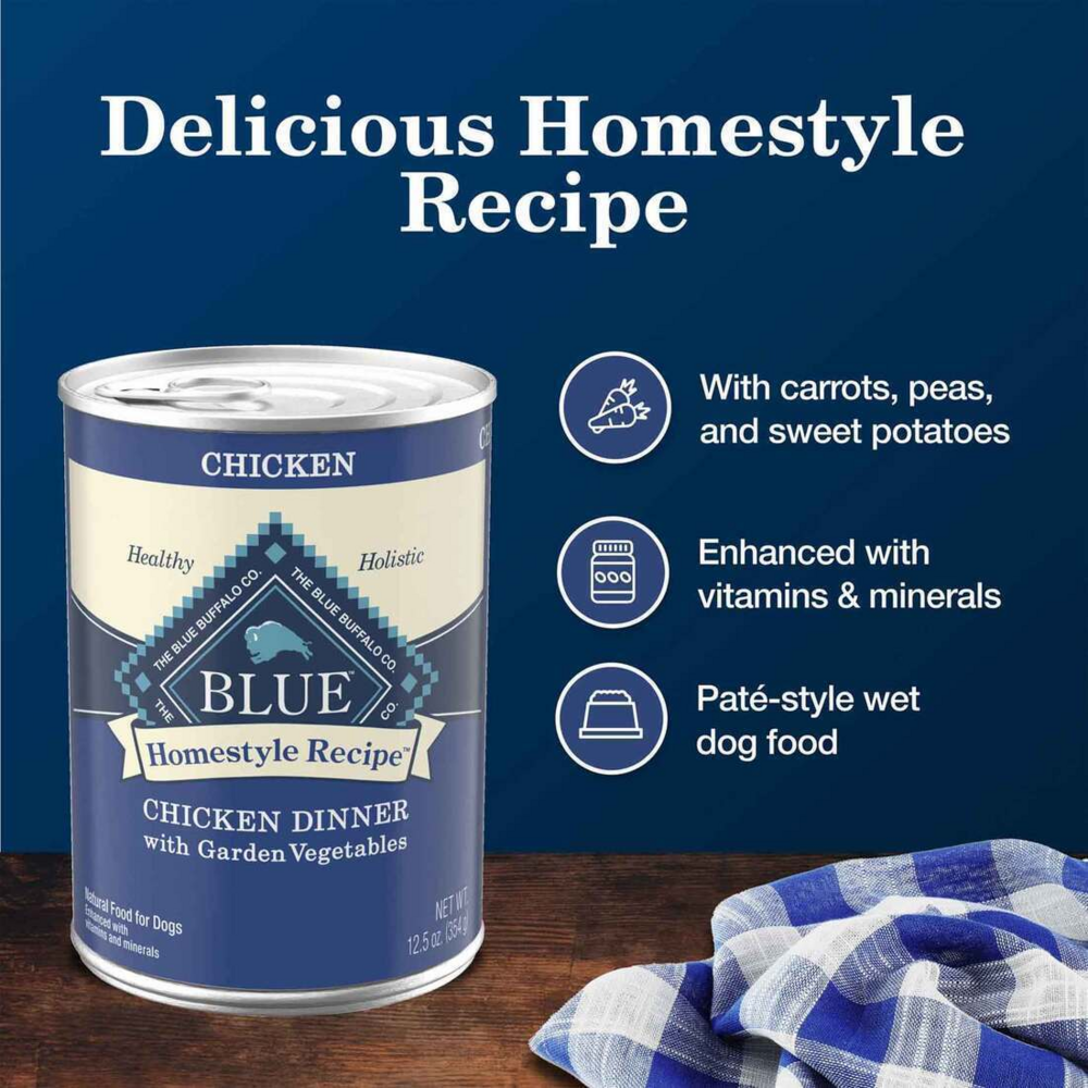 
                  
                    Blue Buffalo Homestyle Recipe Adult Chicken Dinner with Garden Vegetables Canned Dog Food
                  
                