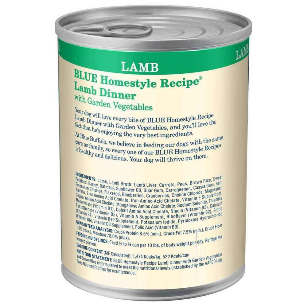 Blue Buffalo Homestyle Recipe Adult Lamb Dinner with Garden Vegetables Canned Dog Food