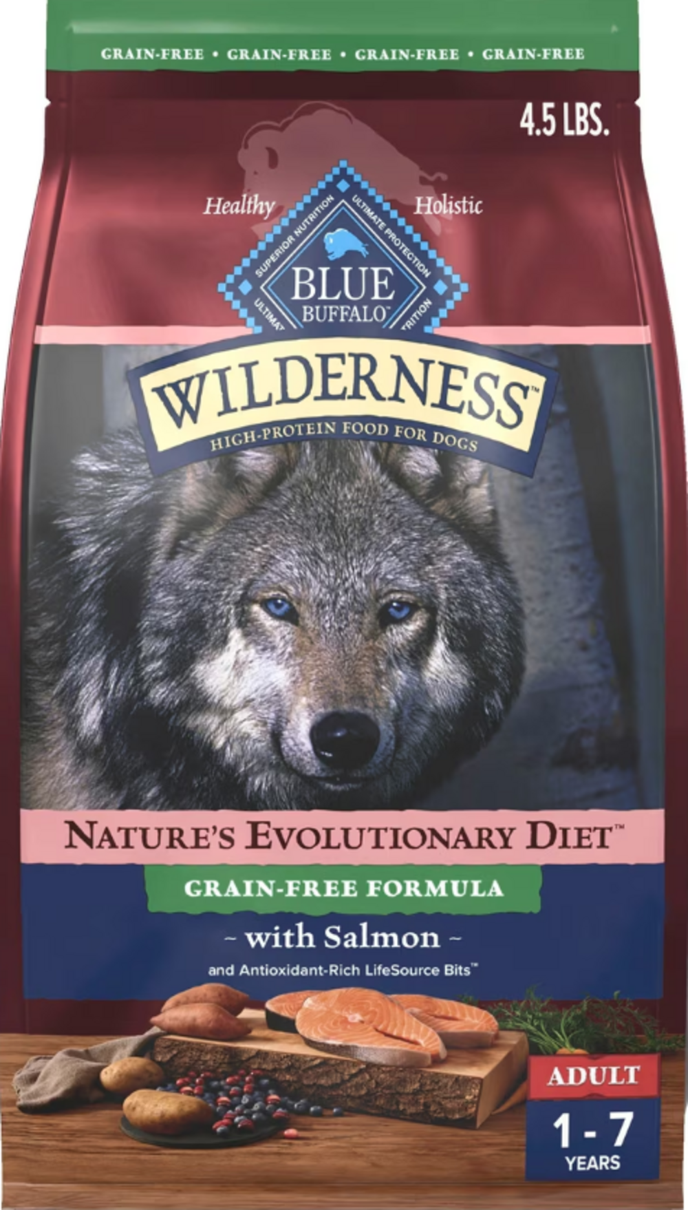 Blue Buffalo Wilderness Grain Free Natural Salmon Recipe Adult Dry Dog Food