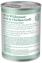 Load image into Gallery viewer, Blue Buffalo Wilderness High-Protein Grain-Free Duck &amp; Chicken Grill Adult Canned Dog Food