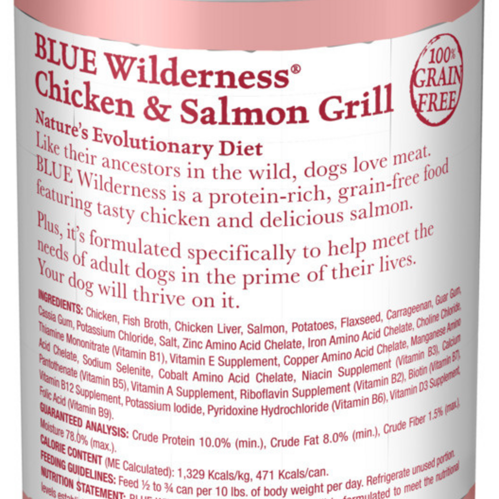
                  
                    Blue Buffalo Wilderness High-Protein Grain-Free Chicken & Salmon Grill Adult Canned Dog Food
                  
                